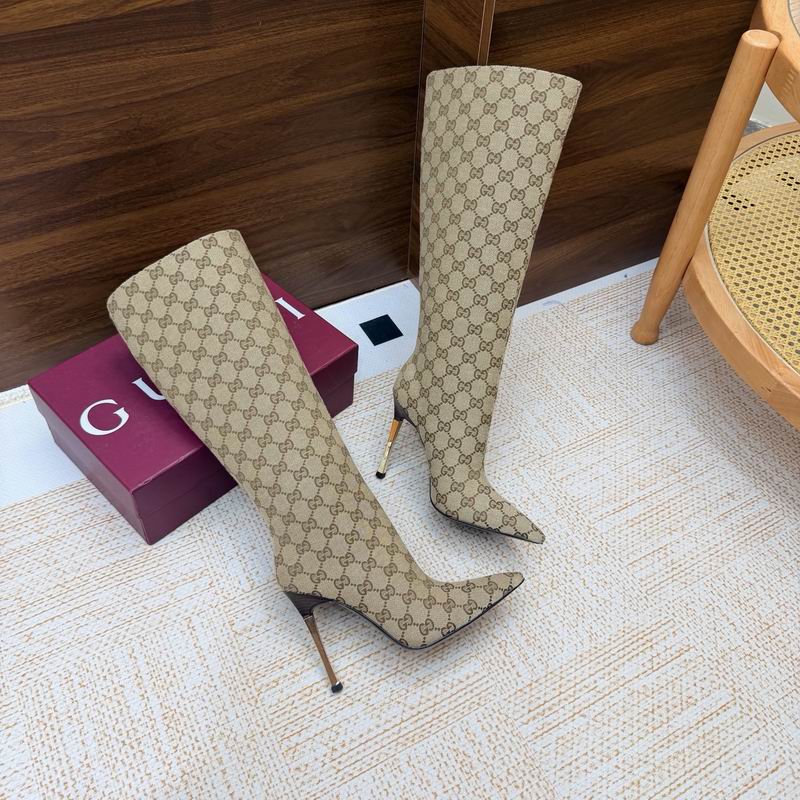 Gucci Gold GG canvas Bombshell 3114296 Knee-High Boots MNS0920 - Image 3