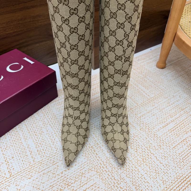 Gucci Gold GG canvas Bombshell 3114296 Knee-High Boots MNS0920 - Image 4