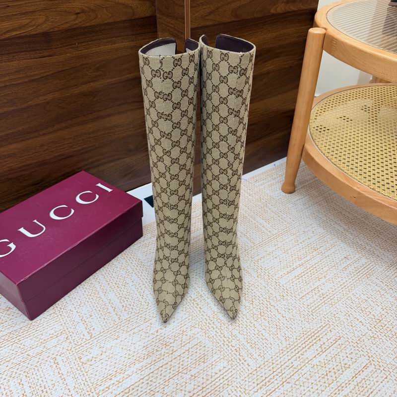Gucci Gold GG canvas Bombshell 3114296 Knee-High Boots MNS0920 - Image 5