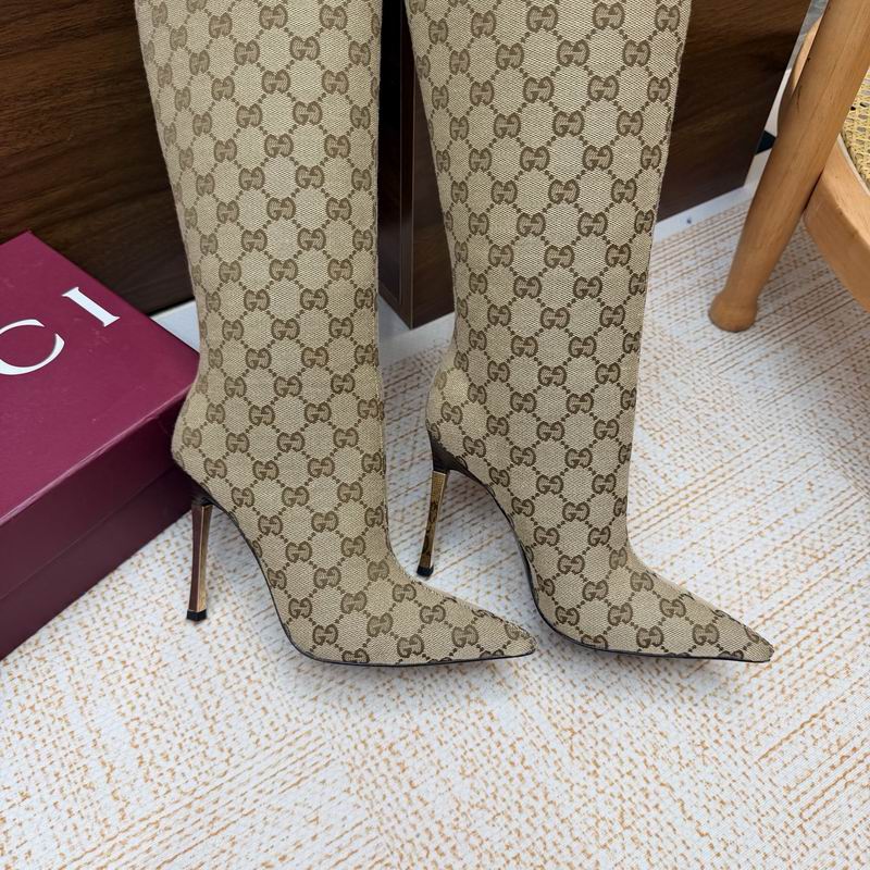 Gucci Gold GG canvas Bombshell 3114296 Knee-High Boots MNS0920 - Image 6