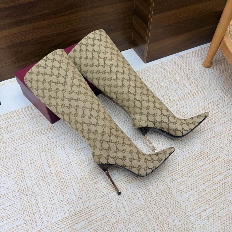 Gucci Gold GG canvas Bombshell 3114296 Knee-High Boots MNS0920 - Image 7