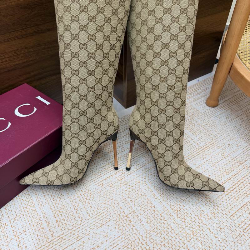 Gucci Gold GG canvas Bombshell 3114296 Knee-High Boots MNS0920 - Image 8