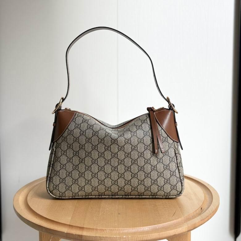 Gucci Dark Brown GG Emblem Shoulder Bag 1889185