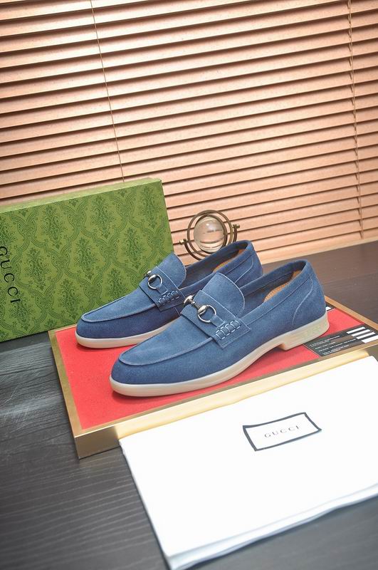 Gucci Vibrant Blue Suede Horsebit 2746118 Loafers HNQ1168