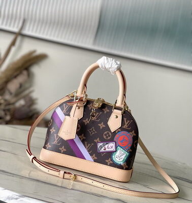 Louis Vuitton Brown / Light Beige Alma BB Handbag M01917