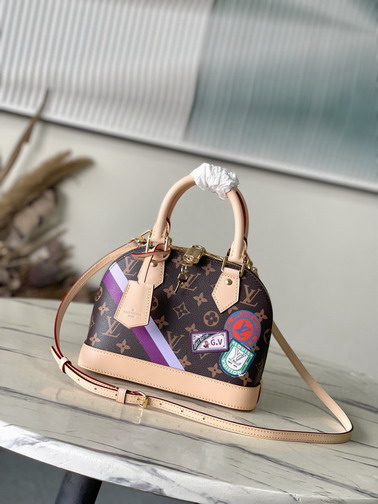 Louis Vuitton Brown / Light Beige Alma BB Handbag M01917