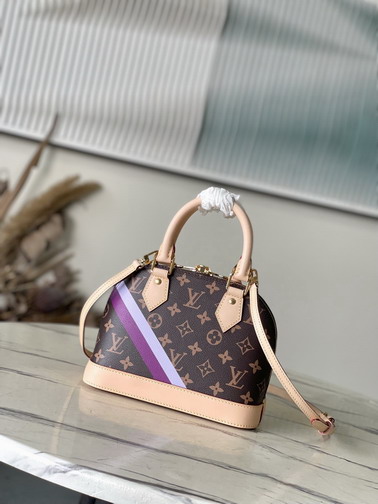 Louis Vuitton Brown / Light Beige Alma BB Handbag M01917 - Image 2