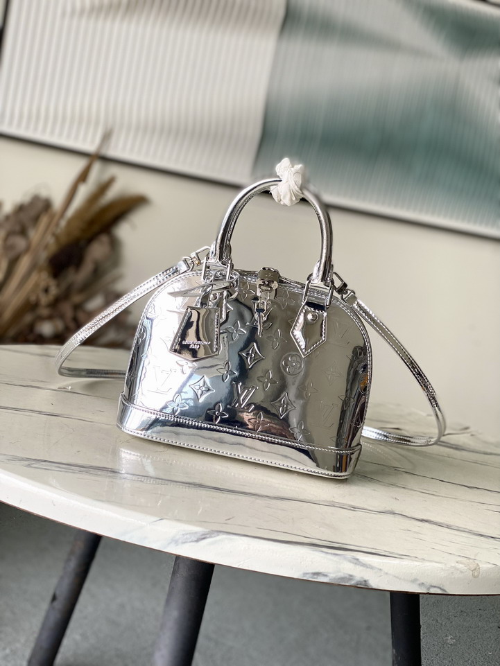 Louis Vuitton Metallic Silver Alma BB Shoulder Bag M26335