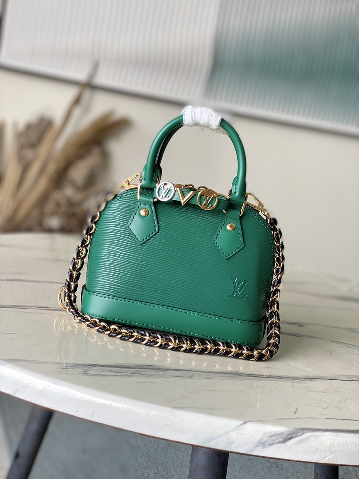 Louis Vuitton Emerald Green Alma Mini Handbag M14339