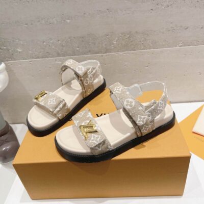Louis Vuitton Beige Sunset Flat Sandals 3043774