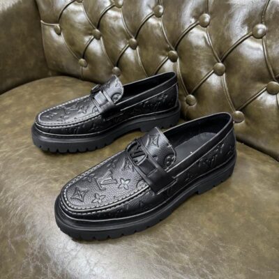Louis Vuitton Black Major Penny Loafers 3122899
