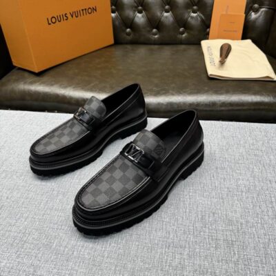Louis Vuitton Graphite Major Penny Loafers 3122909