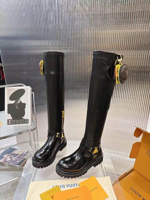 Louis Vuitton Leather 3110176 Knee-High Boots MNS0903