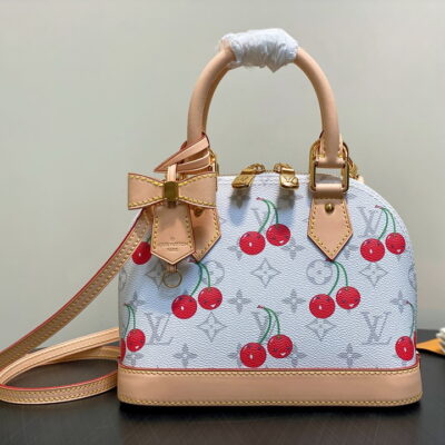 Louis Vuitton White X Takashi Murakami Cherry Alma BB Handbag M14234