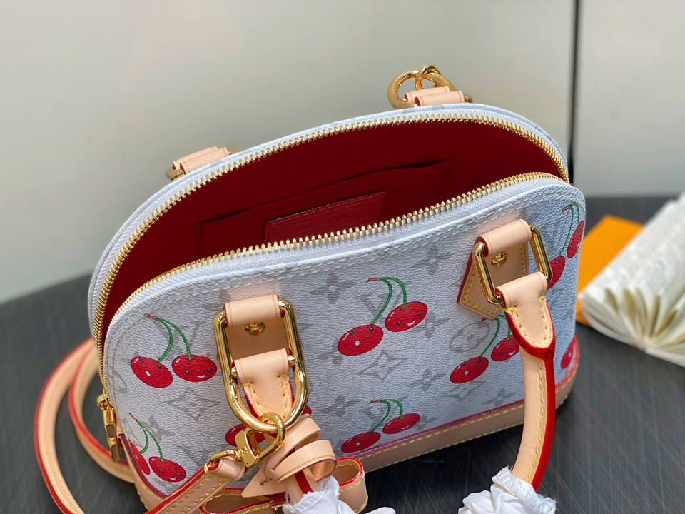 Louis Vuitton White X Takashi Murakami Cherry Alma BB Handbag M14234 - Image 5